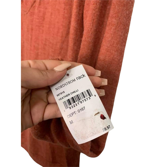 PST Heather Chilli V-neck Knit Sweater‎ Ribbed Size Medium NEW - Picture 4 of 6